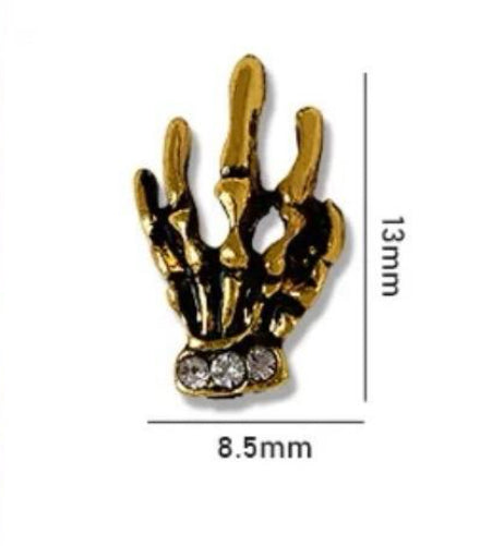 12 Piece Pack Halloween Nail Art Charms - Skeleton Hands, Rabbits, Spiders