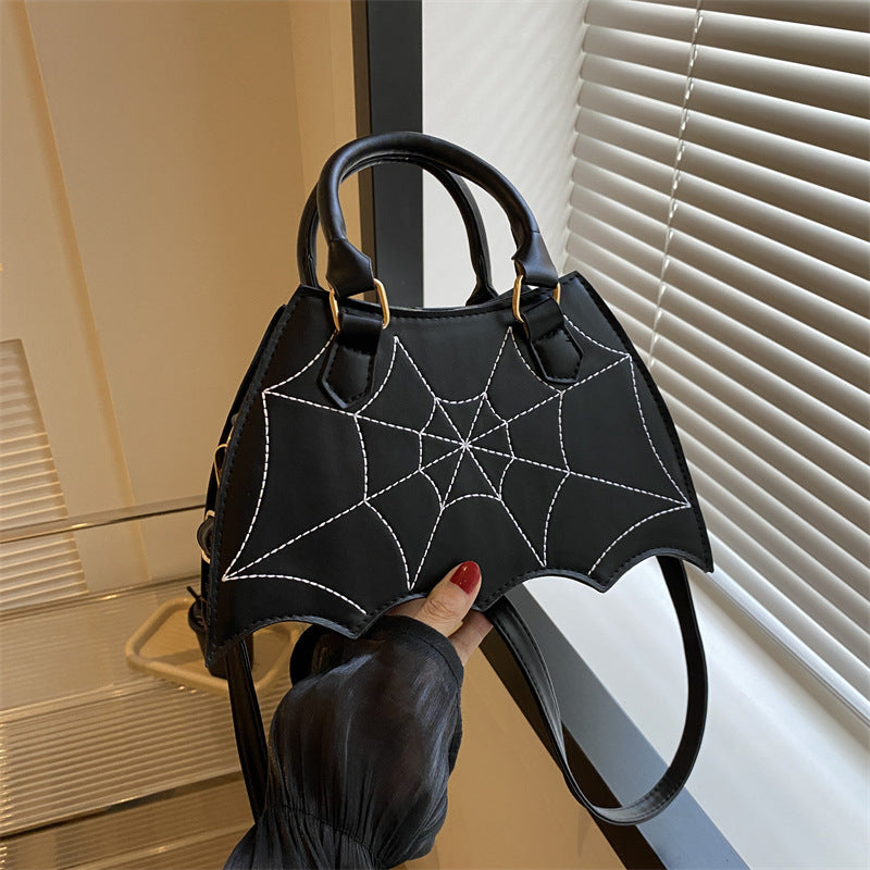 Gothic Style - Halloween Themed - Spider Web - Fashion Forward Portable Shoulder Crossbody Saddle Bag