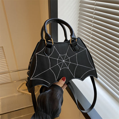 Gothic Style - Halloween Themed - Spider Web - Fashion Forward Portable Shoulder Crossbody Saddle Bag