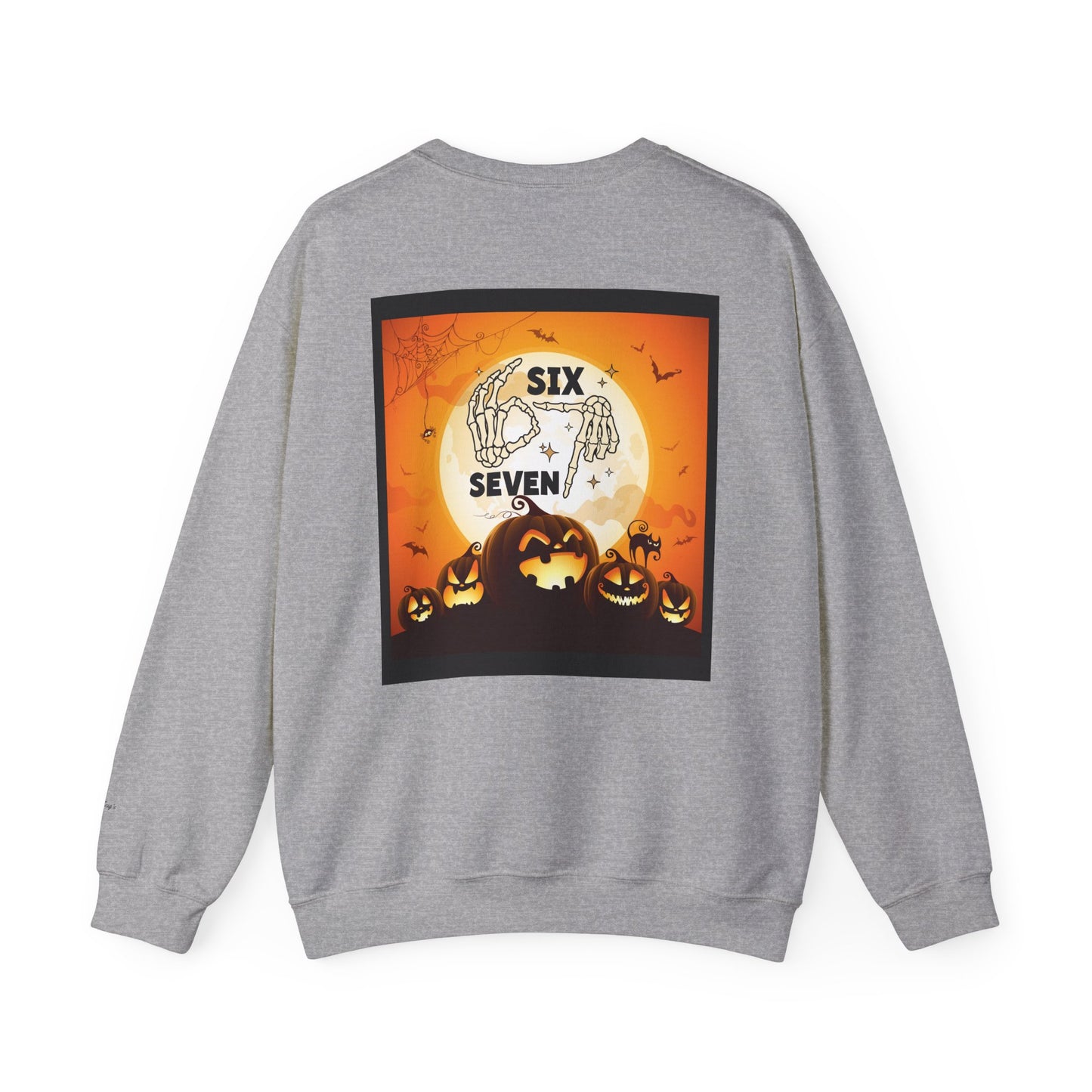 Halloween-Themed Sweatshirt, Cozy Fall Sweater for Spooky Season, Unisex Crewneck Jumper, Trick-or-Treating Pullover, Viral 6 - 7 Design