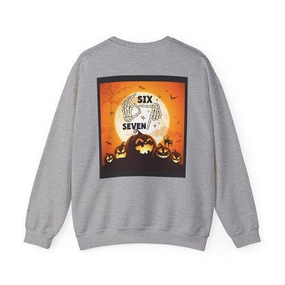 Halloween-Themed Sweatshirt, Cozy Fall Sweater for Spooky Season, Unisex Crewneck Jumper, Trick-or-Treating Pullover, Viral 6 - 7 Design