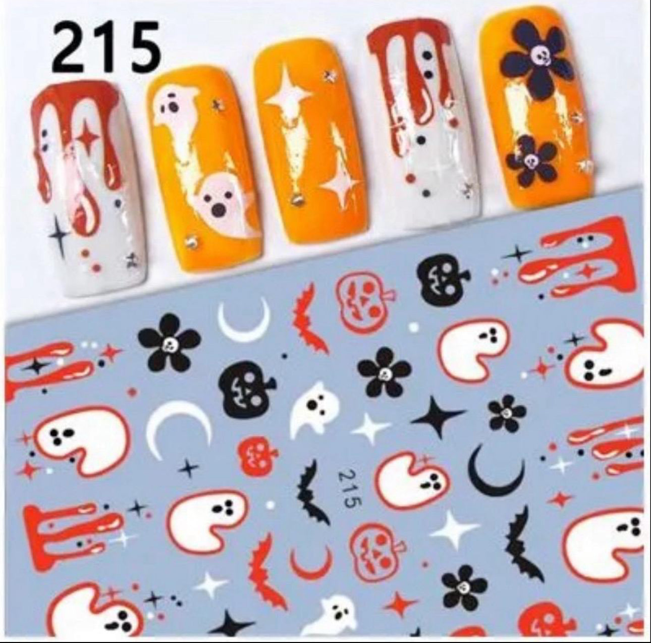 Halloween Nail Sticker Set with 5pk Stickers and Decal Album - Nail Art for Spooky and Stylish Designs