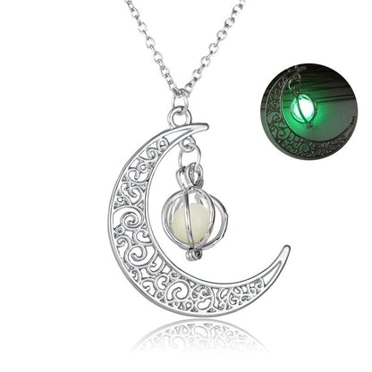 Luminous Moon Stone Pendant Necklace