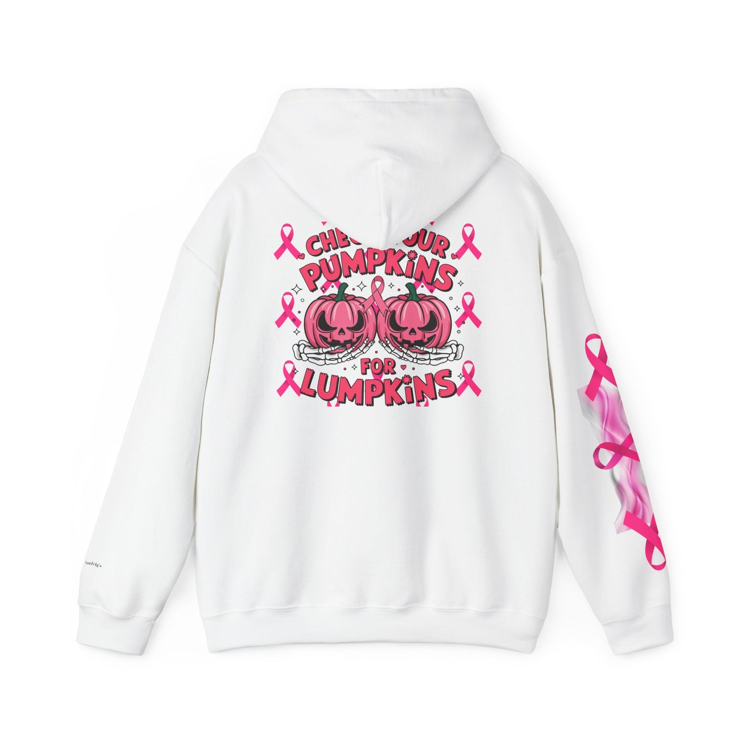 Breast Cancer Awareness Halloween Themed Hoodie, Unisex Sweatshirt for Breast Cancer Awareness, Perfect for Fall Celebrations, Cozy Gift for Loved Ones
