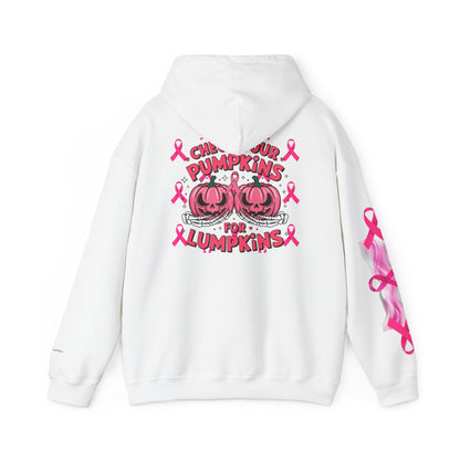 Breast Cancer Awareness Halloween Themed Hoodie, Unisex Sweatshirt for Breast Cancer Awareness, Perfect for Fall Celebrations, Cozy Gift for Loved Ones