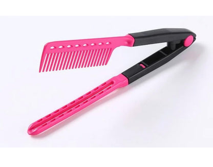 V-Clip Flat Ironing Assisting Hair Straightening Comb (2-Pack)