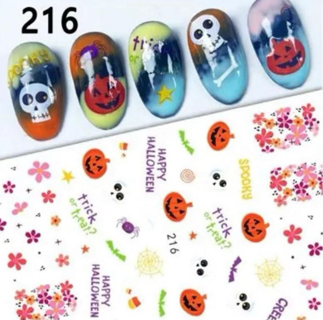 Halloween Nail Sticker Set with 5pk Stickers and Decal Album - Nail Art for Spooky and Stylish Designs