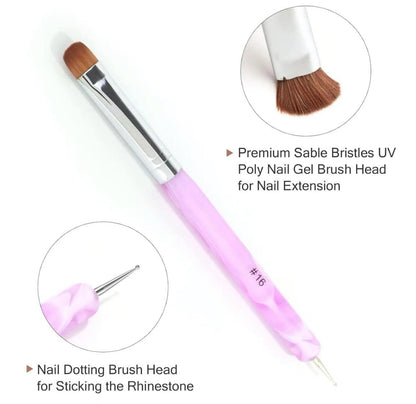 DualDesign Polygel Brush - 2 Way Acrylic Clean-Up Tool