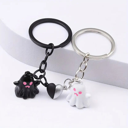 Unique Halloween Ghost Keychain Set for Besties or Couples