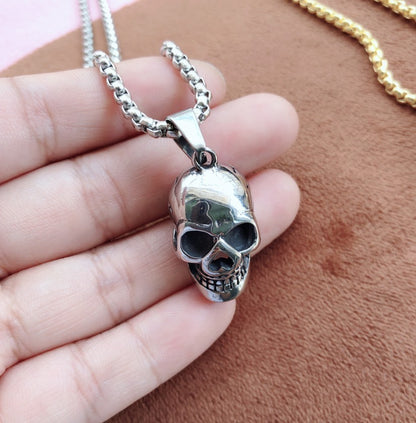Halloween-Goth Style-Skull Necklace-Unisex Fashion Titanium Steel Accessory