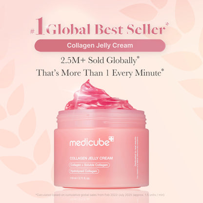 medicube Collagen Jelly Cream- Niacinamide & Freeze-Dried Hydrolyzed Collagen - Boosts skin's barrier hydration and gives 24h Glow & Lifted Look - Korean skincare (1.69 Fl Oz (Pack of 1))