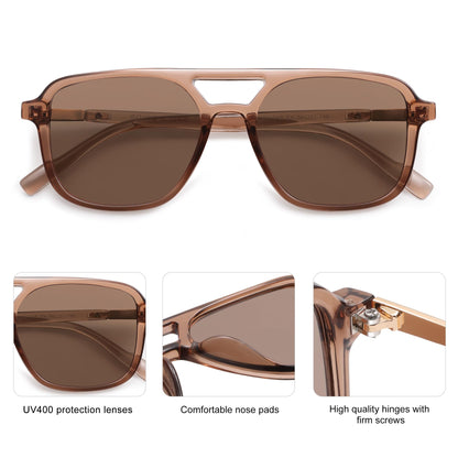 SOJOS Retro Aviator Sunglasses for Women Men,Trendy Rectangle Womens Mens Shades Sun Glasses SJ2202