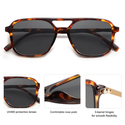 SOJOS Retro Aviator Sunglasses for Women Men,Trendy Rectangle Womens Mens Shades Sun Glasses SJ2202