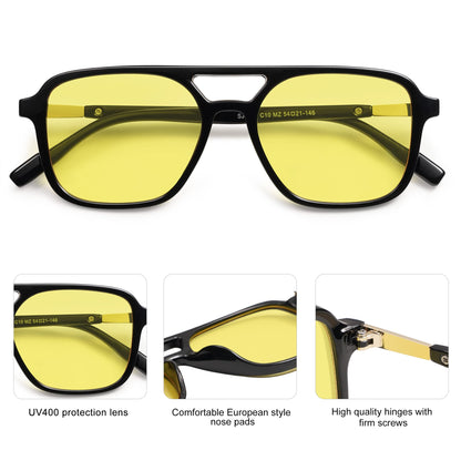 SOJOS Retro Aviator Sunglasses for Women Men,Trendy Rectangle Womens Mens Shades Sun Glasses SJ2202