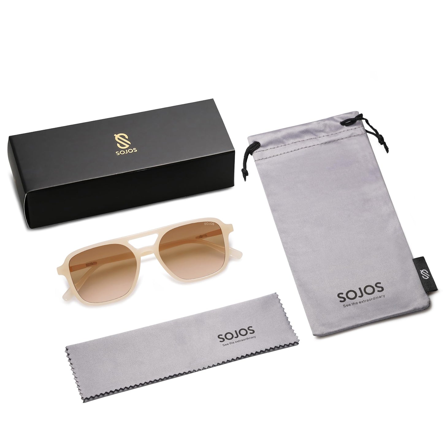 SOJOS Retro Aviator Sunglasses for Women Men,Trendy Rectangle Womens Mens Shades Sun Glasses SJ2202