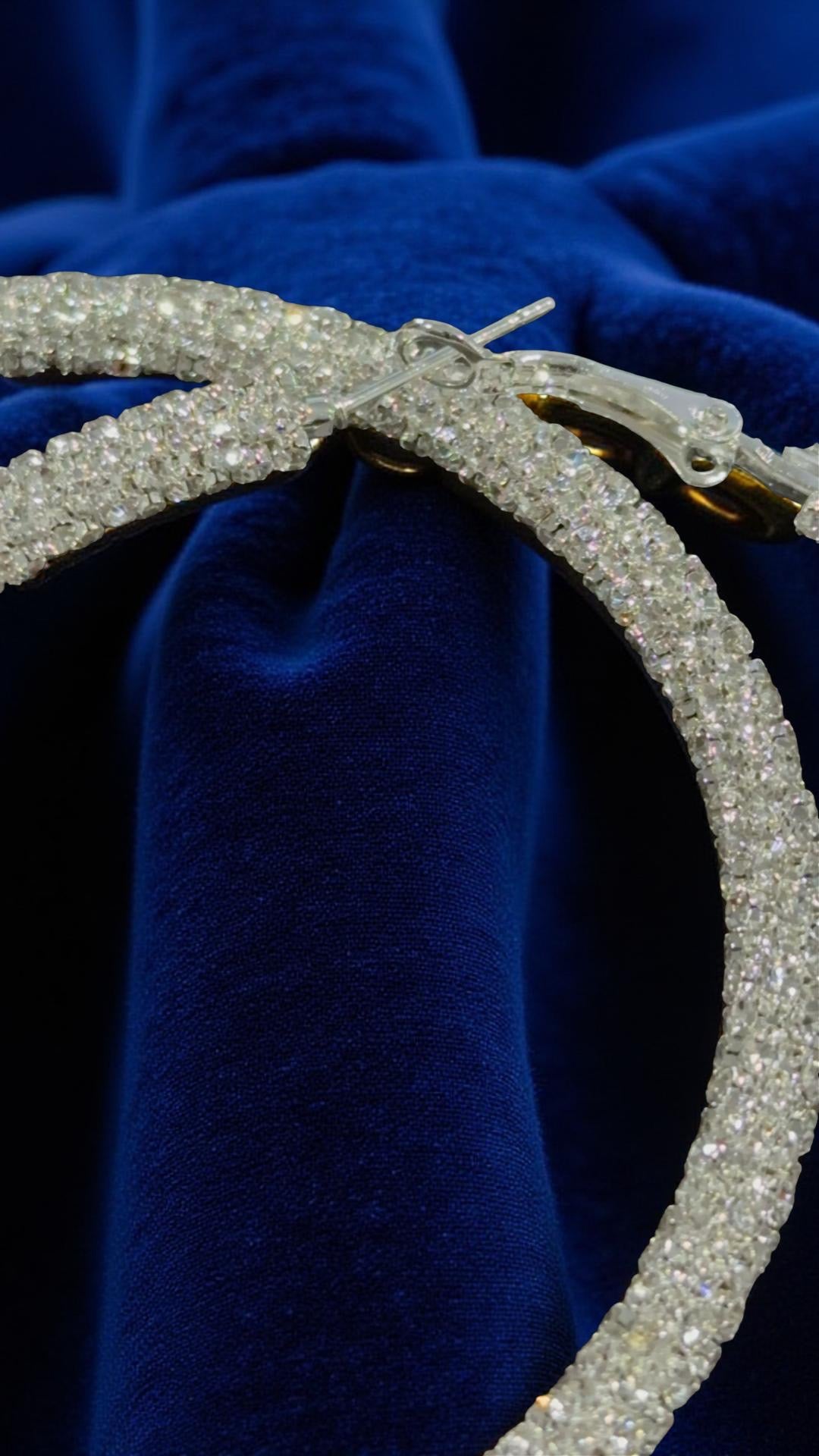 Sparkle Resin Rhinestone Wrapped Hoop Dangle Earrings, Bohemian Style