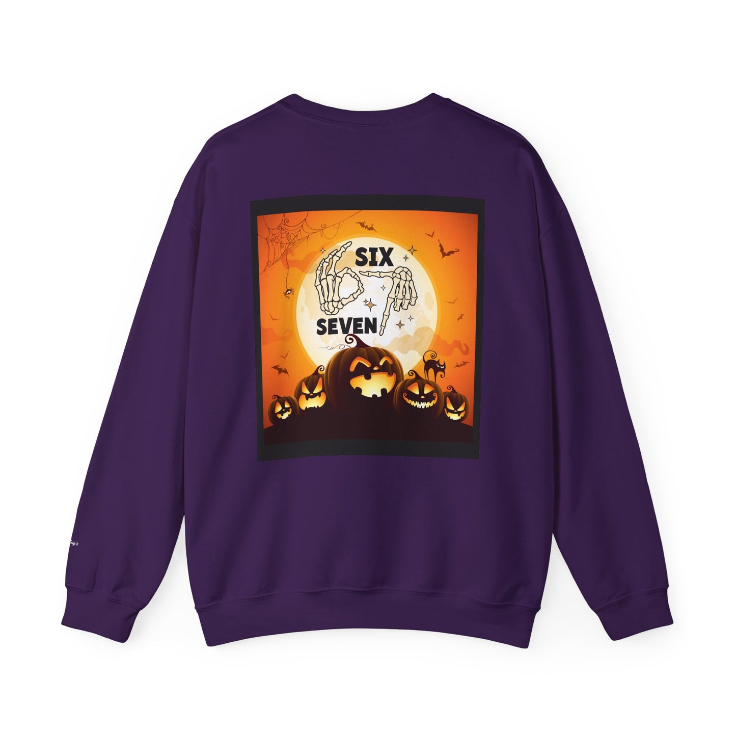Halloween-Themed Sweatshirt, Cozy Fall Sweater for Spooky Season, Unisex Crewneck Jumper, Trick-or-Treating Pullover, Viral 6 - 7 Design