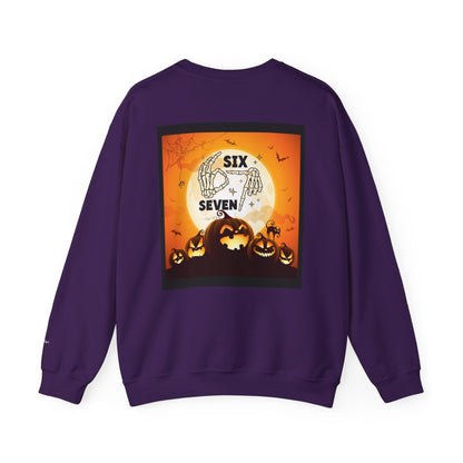 Halloween-Themed Sweatshirt, Cozy Fall Sweater for Spooky Season, Unisex Crewneck Jumper, Trick-or-Treating Pullover, Viral 6 - 7 Design
