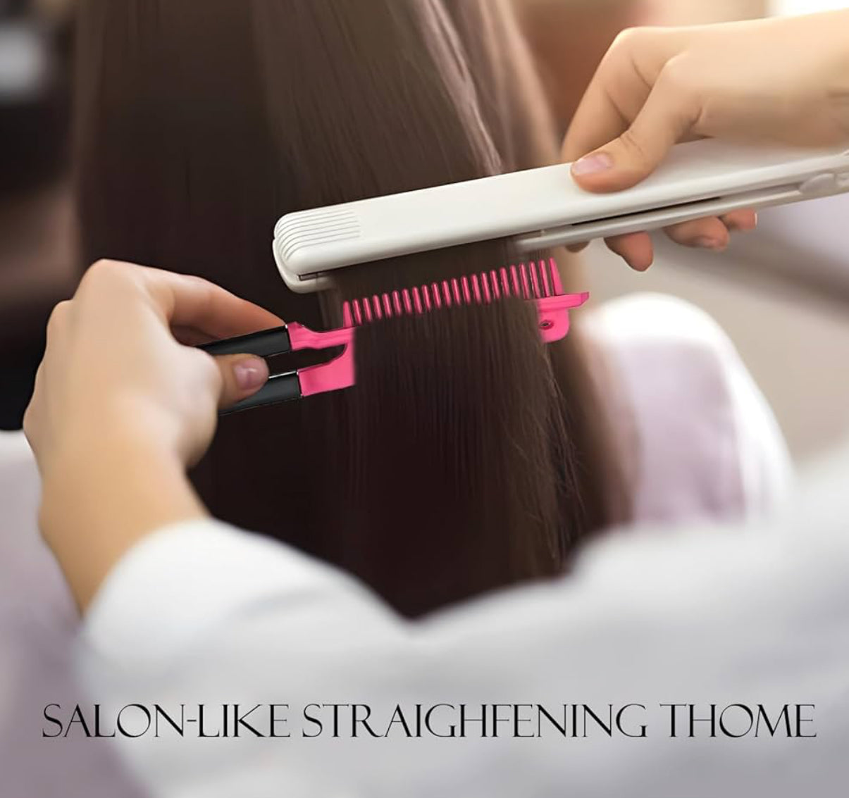 V-Clip Flat Ironing Assisting Hair Straightening Comb (2-Pack)