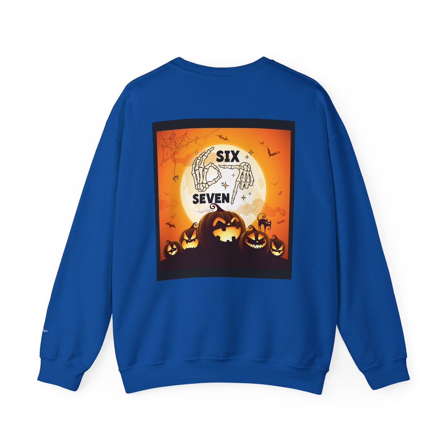 Halloween-Themed Sweatshirt, Cozy Fall Sweater for Spooky Season, Unisex Crewneck Jumper, Trick-or-Treating Pullover, Viral 6 - 7 Design