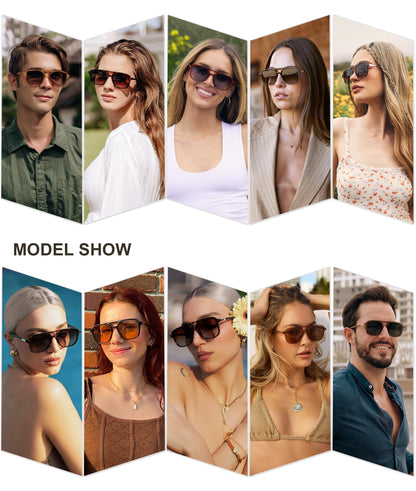 SOJOS Retro Aviator Sunglasses for Women Men,Trendy Rectangle Womens Mens Shades Sun Glasses SJ2202