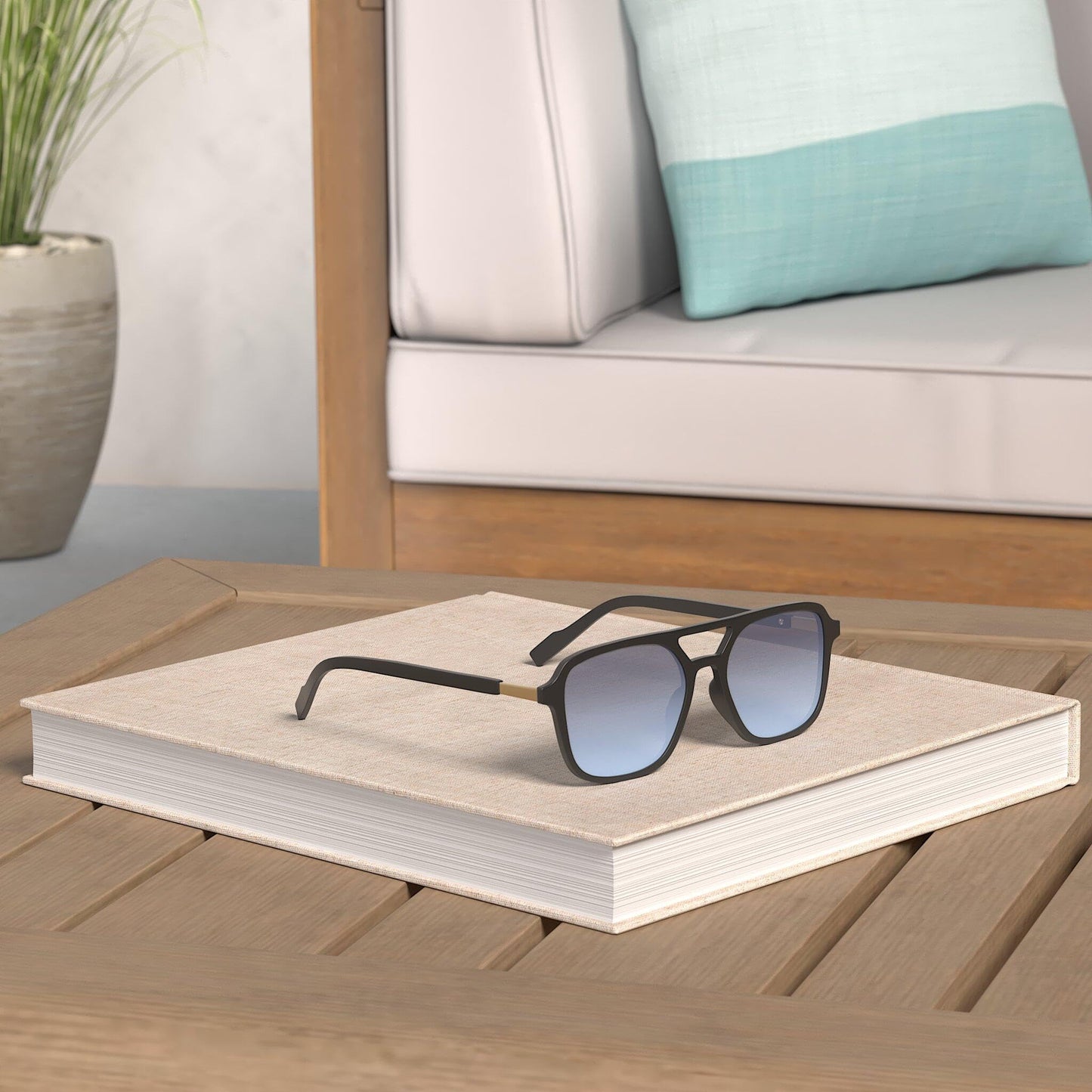 SOJOS Retro Aviator Sunglasses for Women Men,Trendy Rectangle Womens Mens Shades Sun Glasses SJ2202