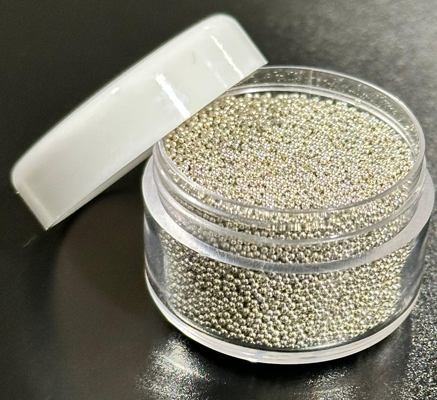 3pc Gold Silver & Colorful 0.4mm Metallic Caviar Nail Beads – 3 Jars for 3D Nail Art, DIY Nail Design, Nail Accessories