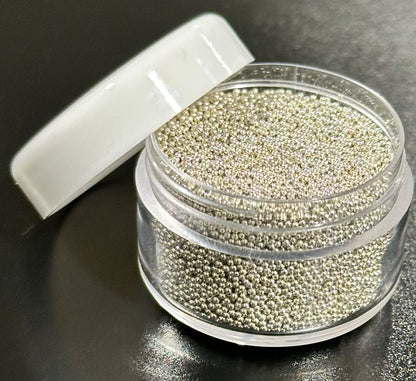 3pc Gold Silver & Colorful 0.4mm Metallic Caviar Nail Beads – 3 Jars for 3D Nail Art, DIY Nail Design, Nail Accessories