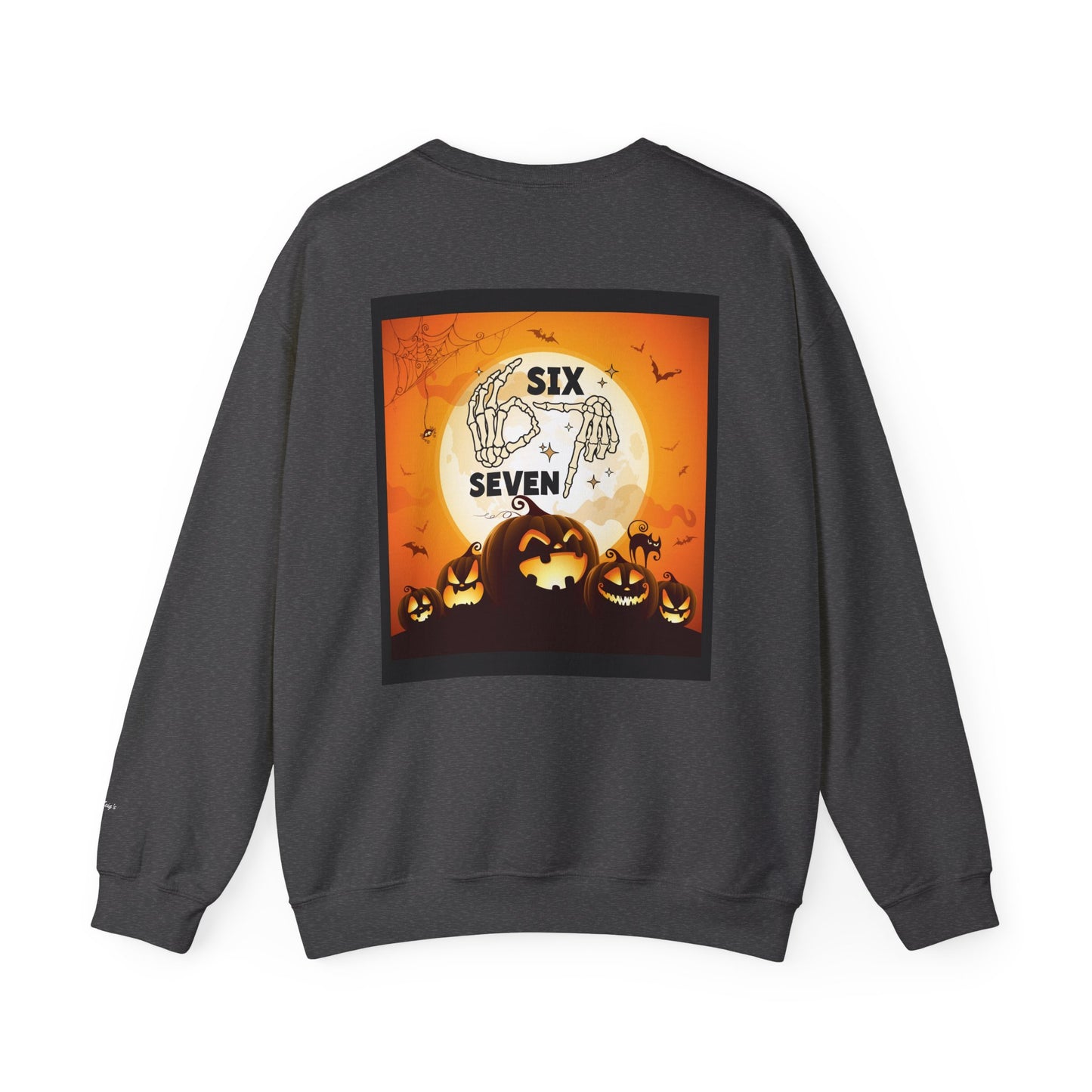 Halloween-Themed Sweatshirt, Cozy Fall Sweater for Spooky Season, Unisex Crewneck Jumper, Trick-or-Treating Pullover, Viral 6 - 7 Design