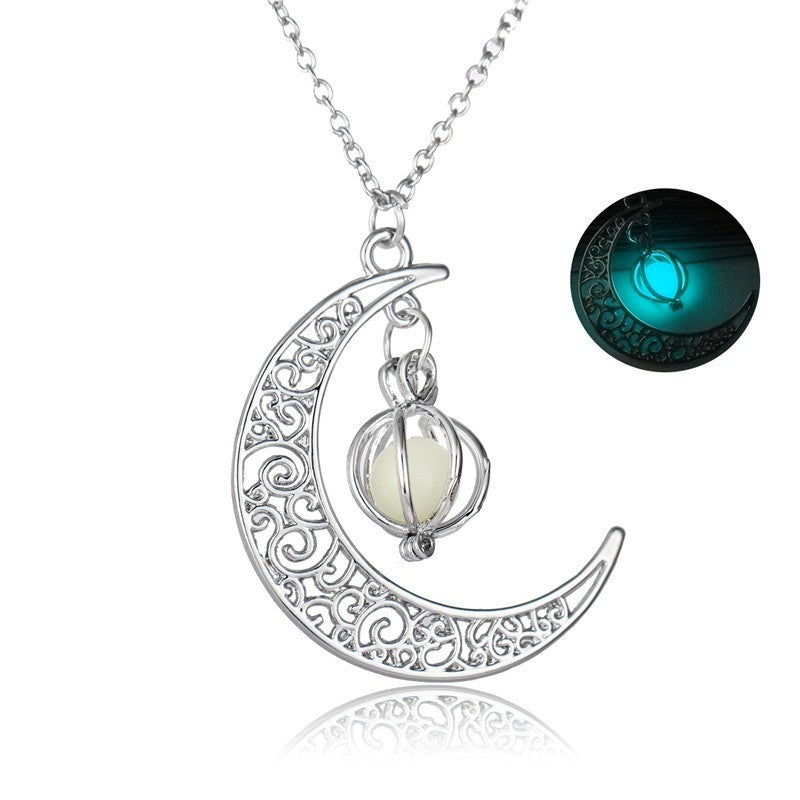 Luminous Moon Stone Pendant Necklace