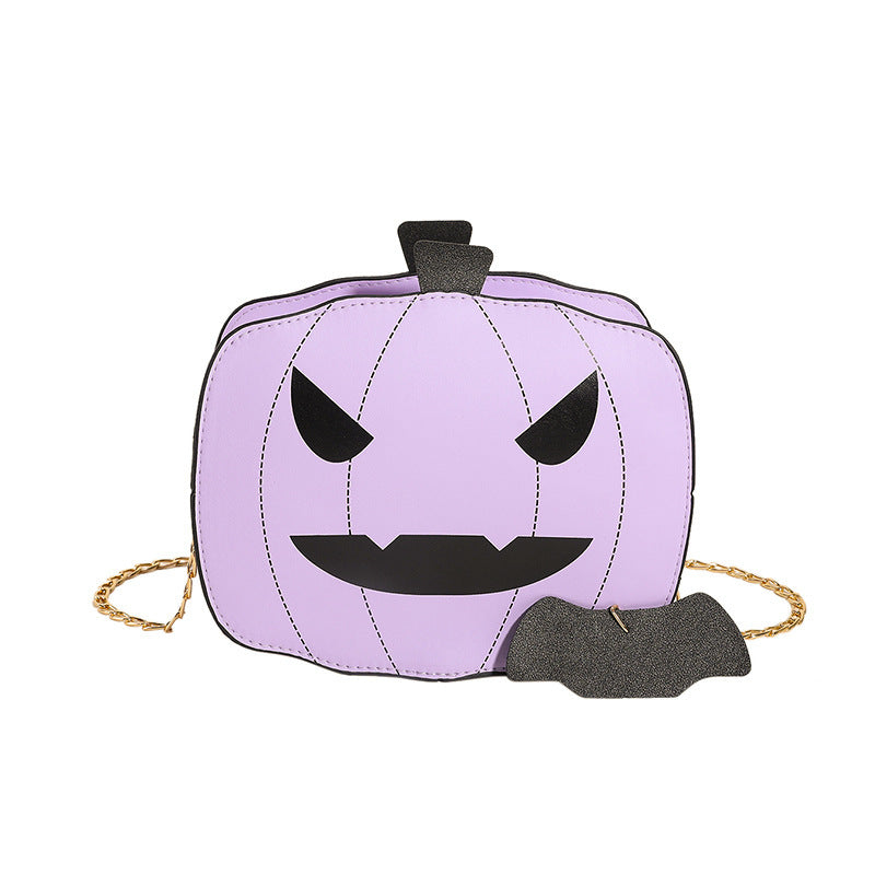Halloween Cartoon Pumpkin Shoulder Bag For Personality Funny Creative Chain Crossbody Bags Men, Women, Girls