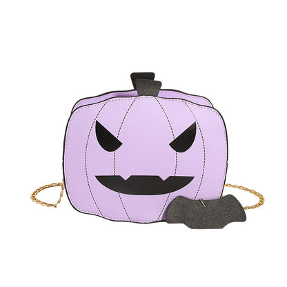 Halloween Cartoon Pumpkin Shoulder Bag For Personality Funny Creative Chain Crossbody Bags Men, Women, Girls