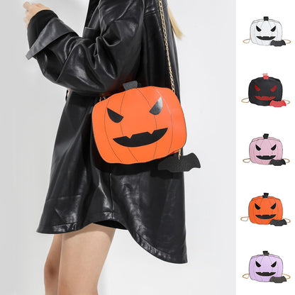 Halloween Cartoon Pumpkin Shoulder Bag For Personality Funny Creative Chain Crossbody Bags Men, Women, Girls