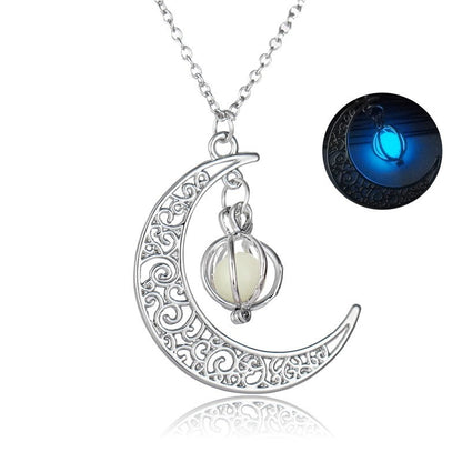 Luminous Moon Stone Pendant Necklace