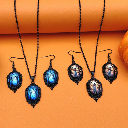 3pcs Vintage Style-Tree Of Life-Witch-Necklace Earring Set
