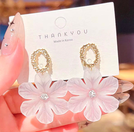 Korean Daisy Blossom Drop Earrings