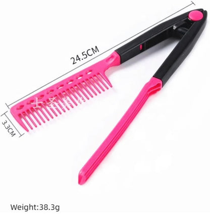 V-Clip Flat Ironing Assisting Hair Straightening Comb (2-Pack)