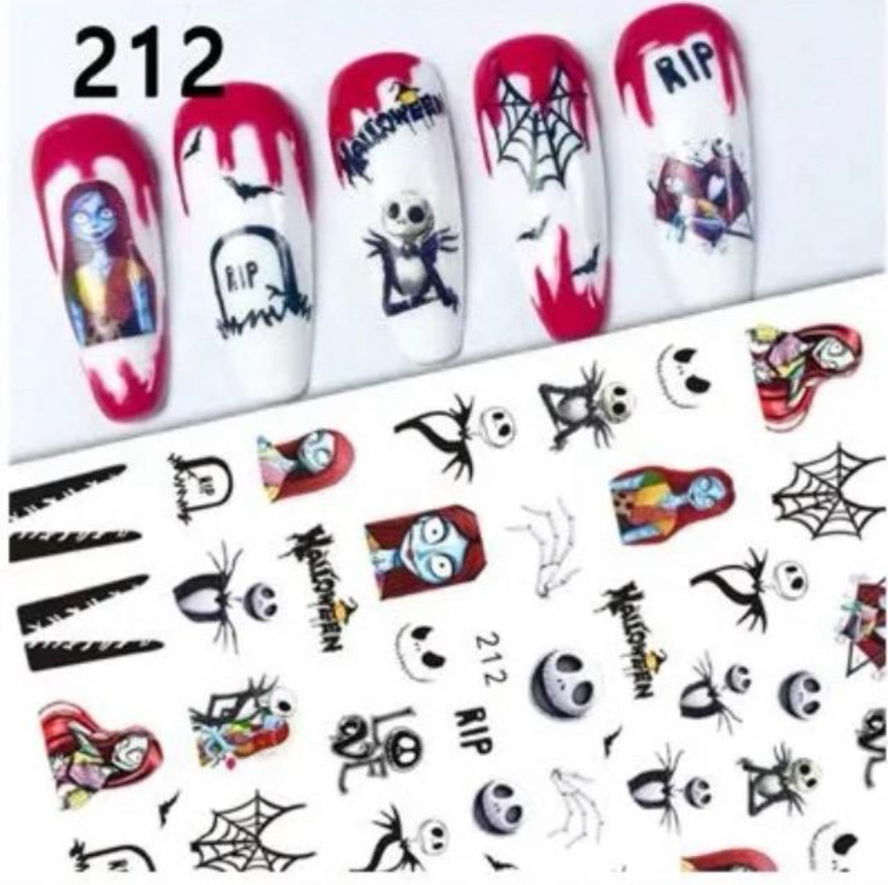 Fun Cute Halloween Nail Stickers - Pack of 5 with included Storage Album