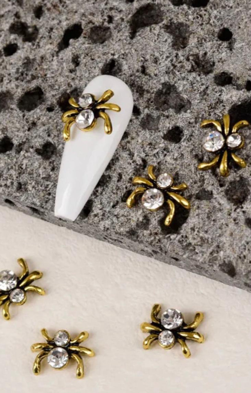 12 Piece Pack Halloween Nail Art Charms - Skeleton Hands, Rabbits, Spiders