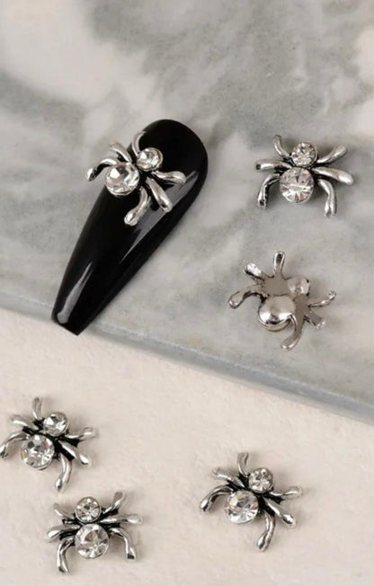 12 Piece Pack Halloween Nail Art Charms - Skeleton Hands, Rabbits, Spiders