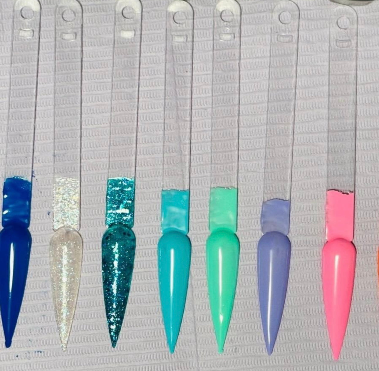 100pc Clear Nail Art Swatch Sticks Stiletto Fan Shape Nail Display Board Nail Art Practice Sticks Tools w/ Ring Holder