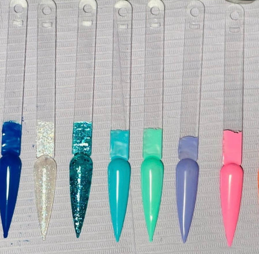 100pc Clear Nail Art Swatch Sticks Stiletto Fan Shape Nail Display Board Nail Art Practice Sticks Tools w/ Ring Holder