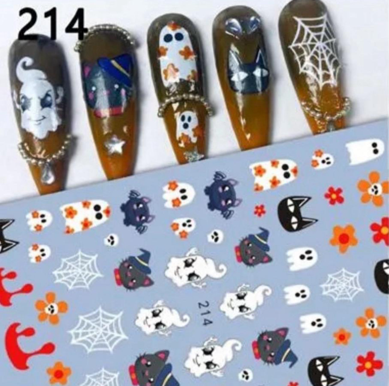 Halloween Nail Sticker Set with 5pk Stickers and Decal Album - Nail Art for Spooky and Stylish Designs