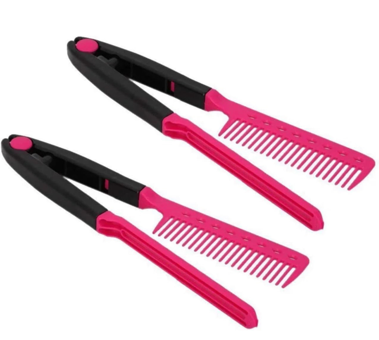 V-Clip Flat Ironing Assisting Hair Straightening Comb (2-Pack)