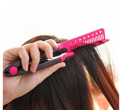 V-Clip Flat Ironing Assisting Hair Straightening Comb (2-Pack)