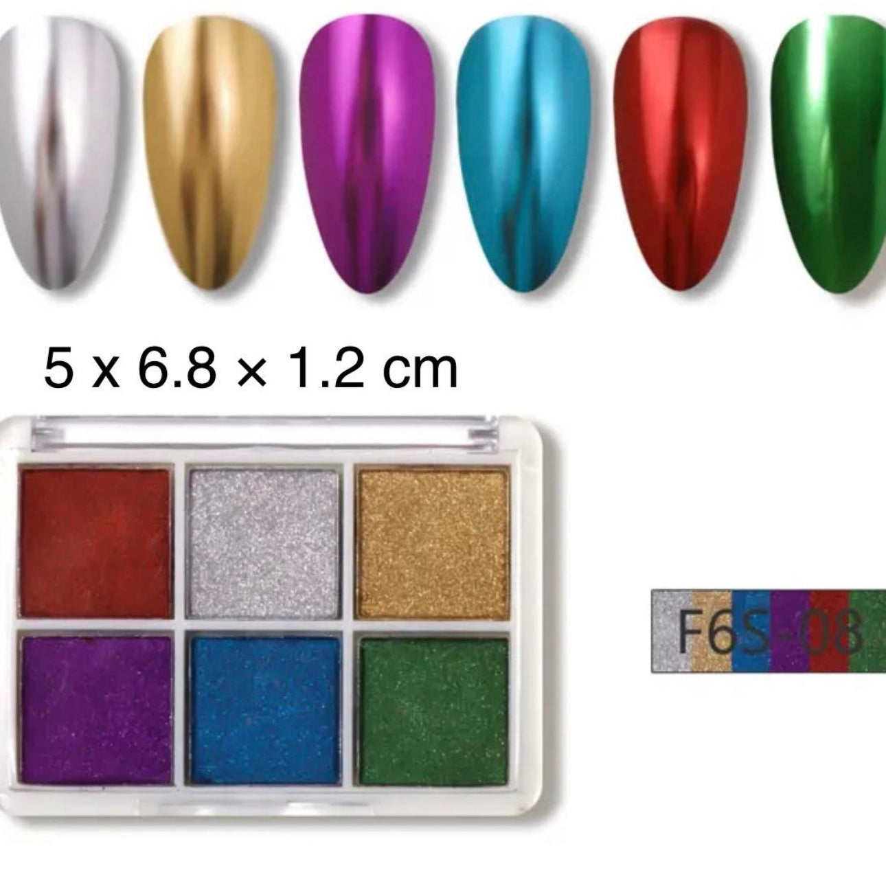 ChromaGlow 6 Colors Solid Magic Mirror Nail Chrome Powder