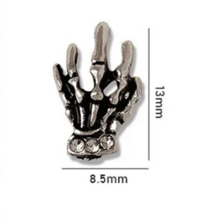12 Piece Pack Halloween Nail Art Charms - Skeleton Hands, Rabbits, Spiders