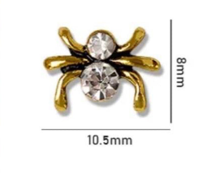 12 Piece Pack Halloween Nail Art Charms - Skeleton Hands, Rabbits, Spiders