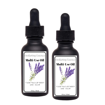 Everlasting Essence Multi-Use Oil, Lavender Essential Oil Blend for Face, Nails, Body and Hair, 2ea -1 fl oz Bottles