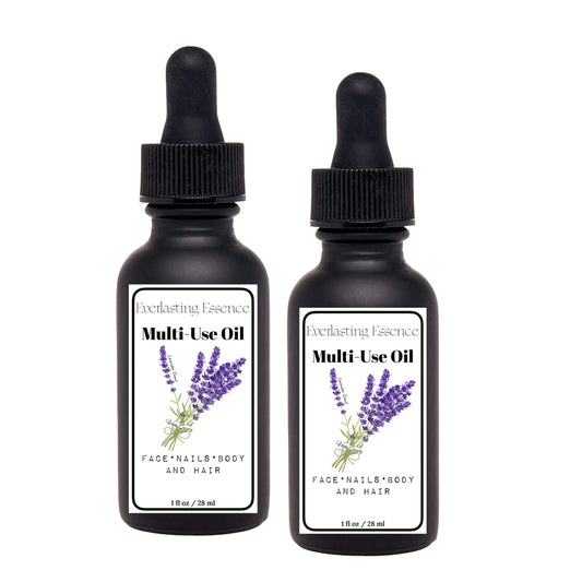 Everlasting Essence Multi-Use Oil, Lavender Essential Oil Blend for Face, Nails, Body and Hair, 2ea -1 fl oz Bottles